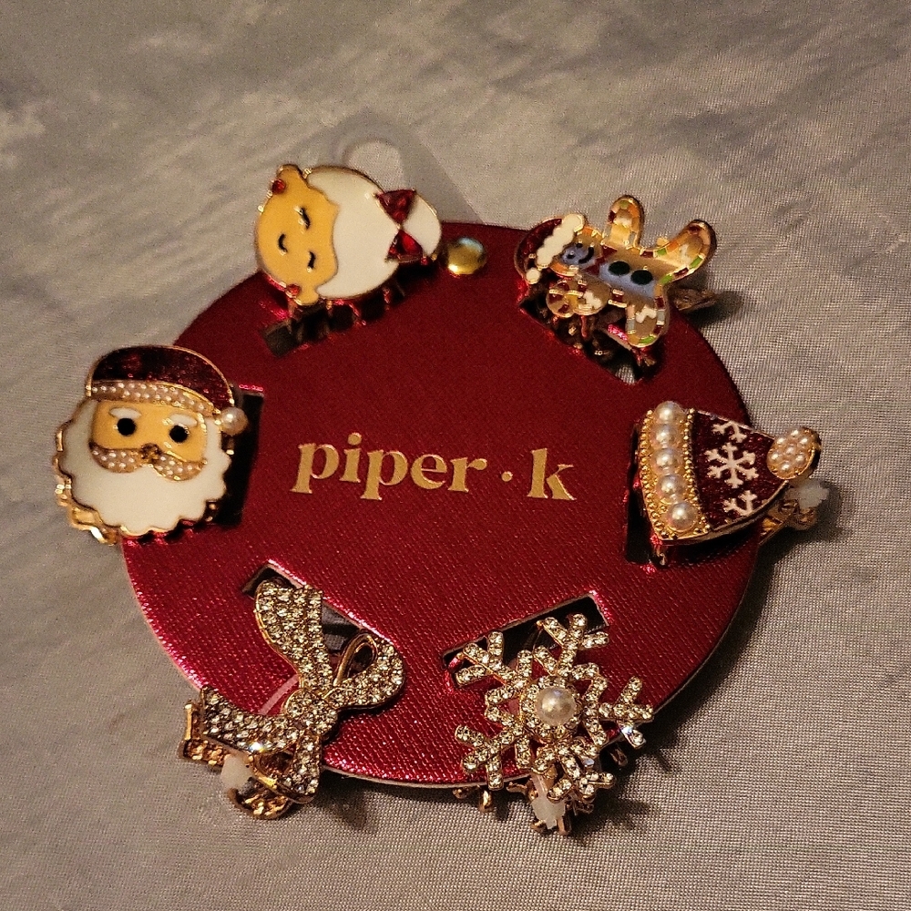 Piper K Christmas Hair Clips Brand New Ls Ty LM
